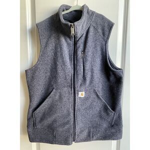Carhartt Vest Womens M Kentwood Fleece Zip Up Funnel Neck Blue